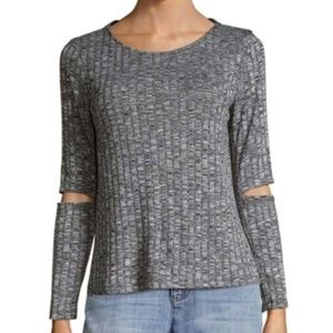 S&D Ribbed Cutout Sweater